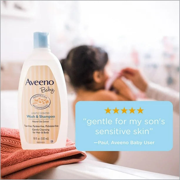 Aveeno 2-in-1 Baby Wash and Shampoo with Natural Oat Extract (33 fl. oz. and 12 fl. oz.)
