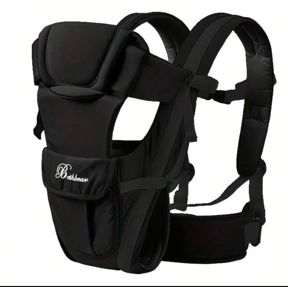 1pc Adjustable & Breathable Baby Carrier, Black, Suitable For Daily Use And Travel
