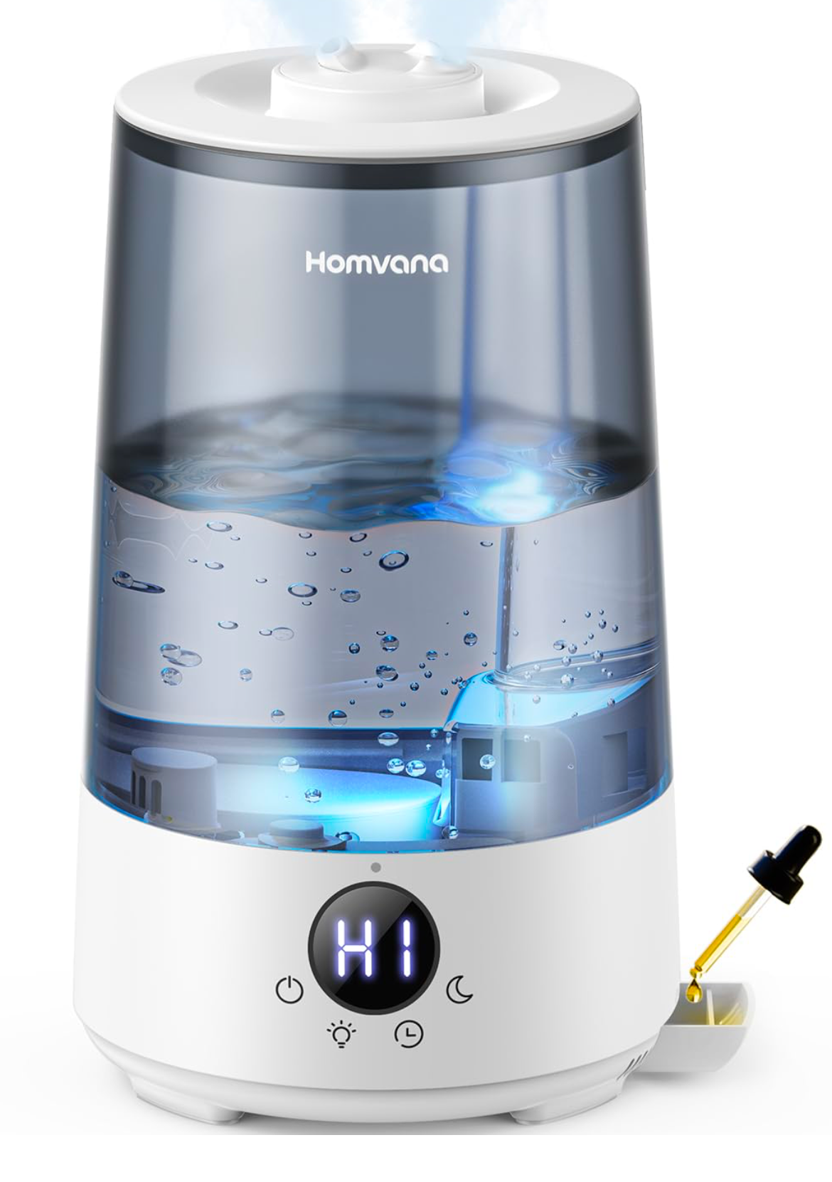 Homvana Humidifiers for Bedroom Home, 3.6L Cool Mist Top-Fill 34H Super Long Time, Quiet 23dB, Baby Humidifier, Oil Diffuser for Large Room, Plants, Nursery, Office BPA FREE, 7 Color Light Ultrasonic