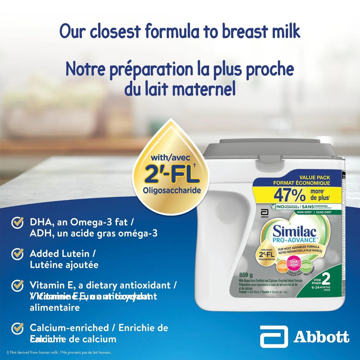 Similac Pro-Advance Step 1, Baby Formula, Our Closest Formula to Breast Milk with 2’-FL, Easy To Digest, 0+ Months, Powder, 584 g, Powder, 584 g