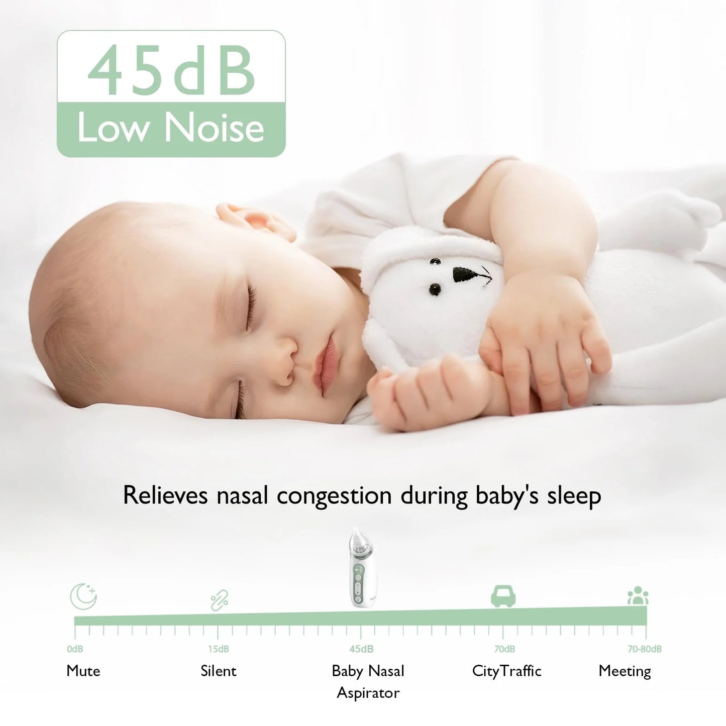 Momcozy Baby Care Set, 3 Suction Levels Electric with Light Soothing and Music & Momcozy Baby Nail File Electric, Gentle 7 Grinding Head Replacement Pads