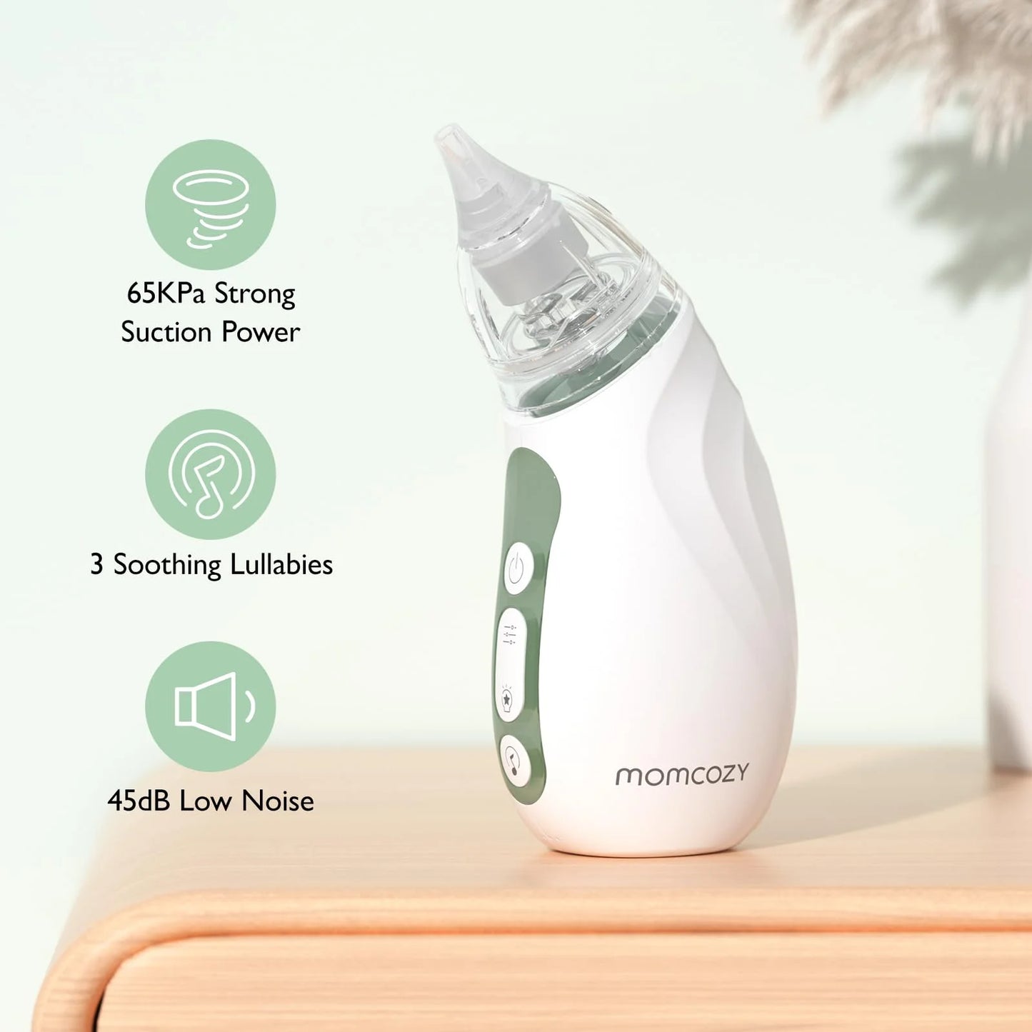Momcozy Baby Care Set, 3 Suction Levels Electric with Light Soothing and Music & Momcozy Baby Nail File Electric, Gentle 7 Grinding Head Replacement Pads