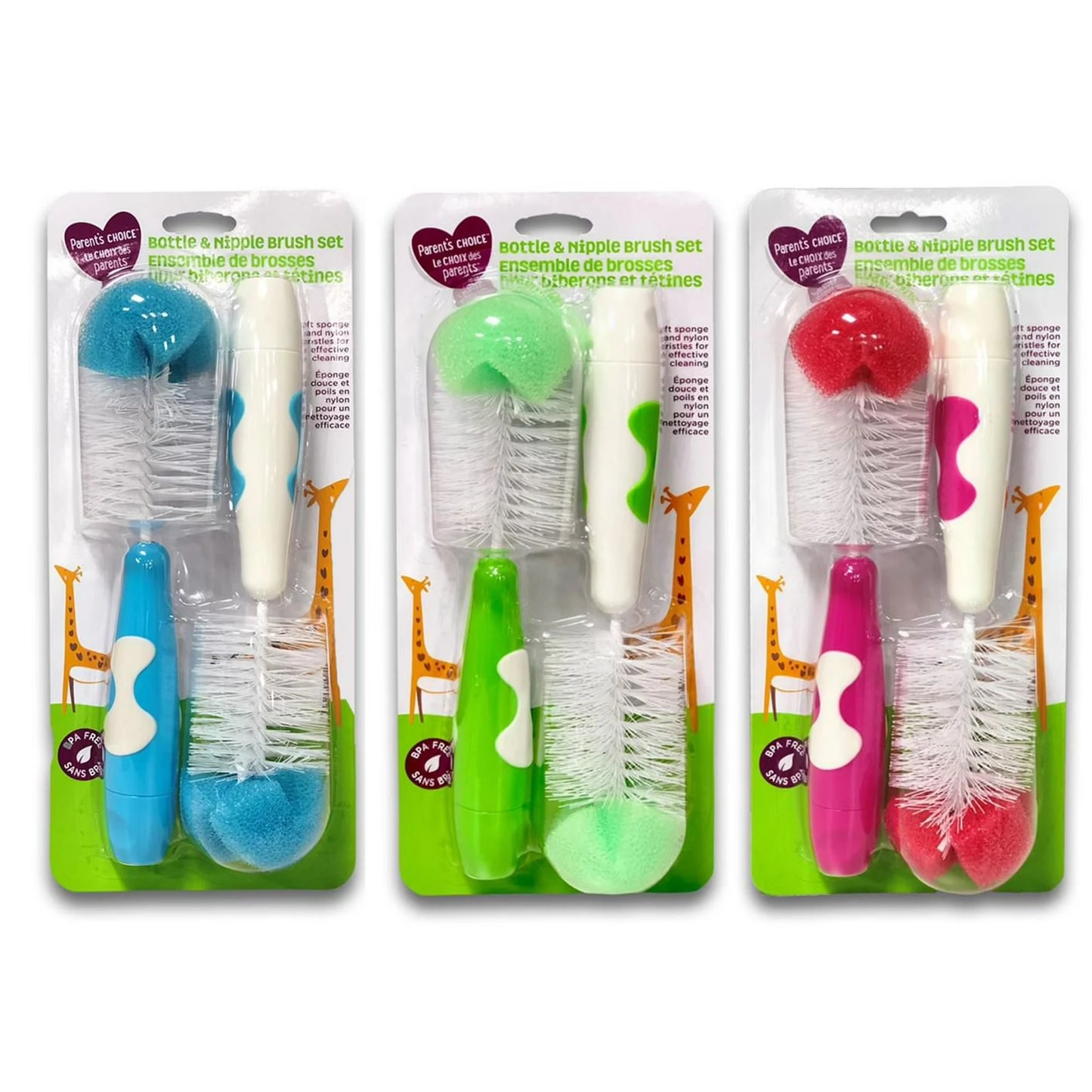 Parent's Choice Bottle and Nipple Brush Set, Pack of 2