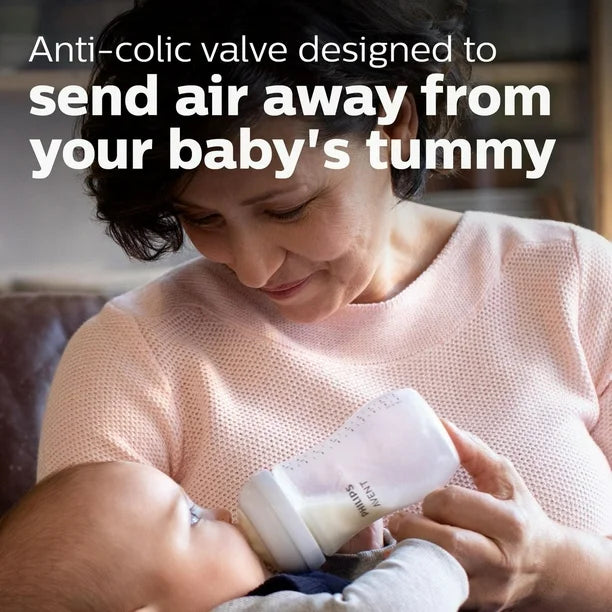 Philips Avent Natural Baby Bottle With Natural Response Nipple, Clear, 4oz, 3 pack