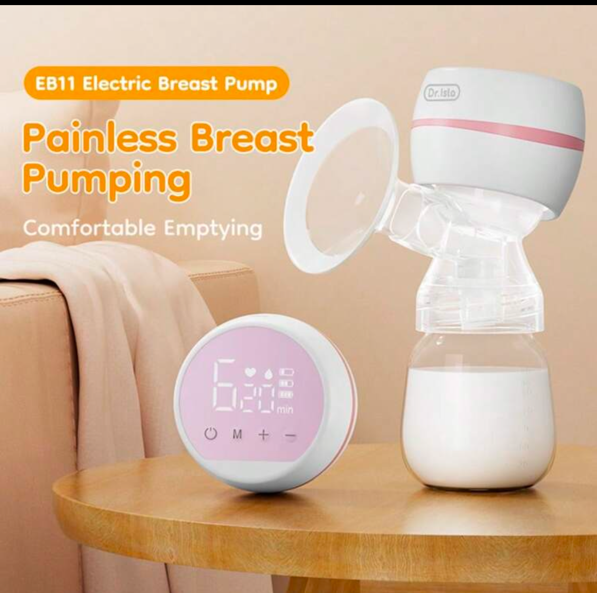 Electric Silent Breast Pump Massager Rechargeable Portable Baby Breastfeeding Collector