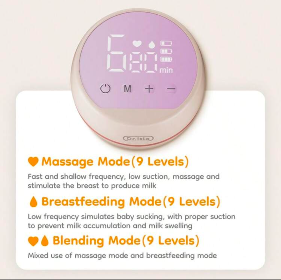 Electric Silent Breast Pump Massager Rechargeable Portable Baby Breastfeeding Collector