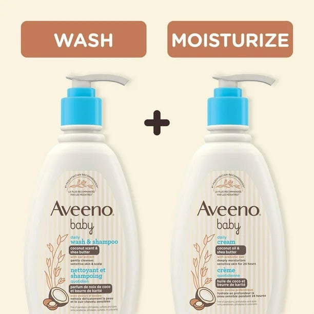 Aveeno Baby, Cleanse & Nourish, Daily Wash & Shampoo, 532 mL, lightly scented