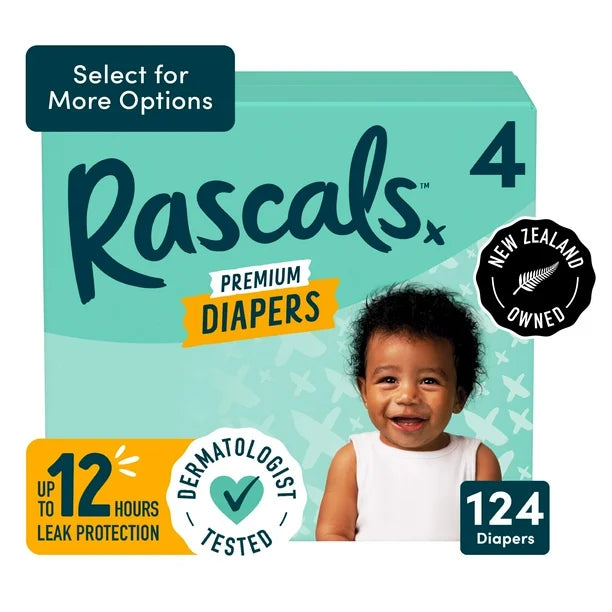 Rascals Premium Jumbo Diapers, Unisex Baby Diaper