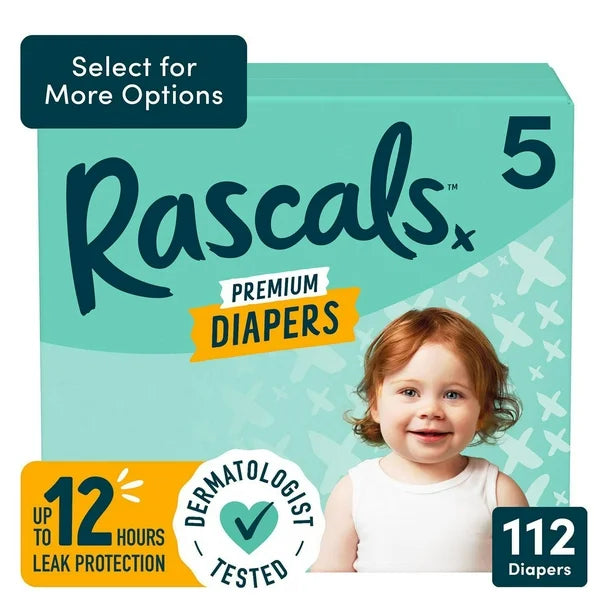 Rascals Premium Jumbo Diapers, Unisex Baby Diaper