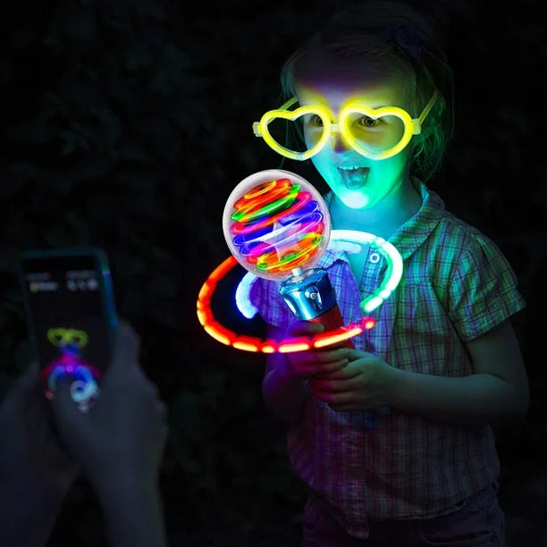 Cameland Children's Luminous Magic Ball Toy Stick LED Flash-Rotating Light Show Toy