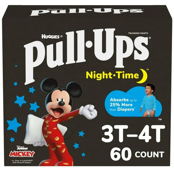 Pull-Ups Night Time Training Pants, Giga Pack, Size 2T-6T, Sizes: 2T-6T