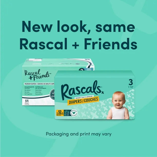 Rascals Premium Jumbo Diapers, Unisex Baby Diaper