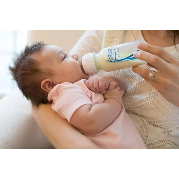 Dr. Brown’s® Natural Flow Anti-Colic Options+ Narrow Baby Bottle, 4oz/120 mL, Level 1 Slow Flow Nipple, 2-Pack, 0m+, 4 oz, 2 Pack