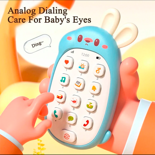 Smart Phone For Baby Toy, Rabbit Teether Learning Phone For Infant, Teether Learning Cell Toy Phone With 12 Functions, Education Gifts For 10 Month Year Old Girl Boy Christmas Birthday Toddler Toy