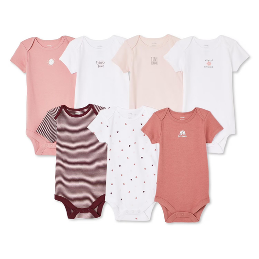 Baby Girls' Bodysuit 7-Pack, Sizes NB-12 months