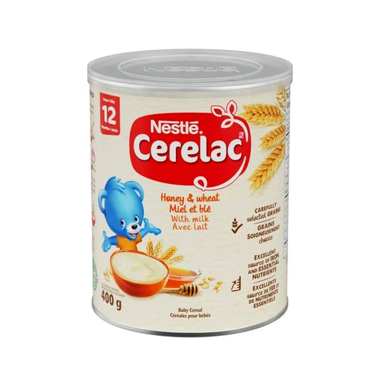 CERELAC Honey & Wheat With Milk Baby Cereal, Source of Iron & Essential Nutrients, Vegetarian, Certified Halal, Recyclable Canister, Resealable, 400 g