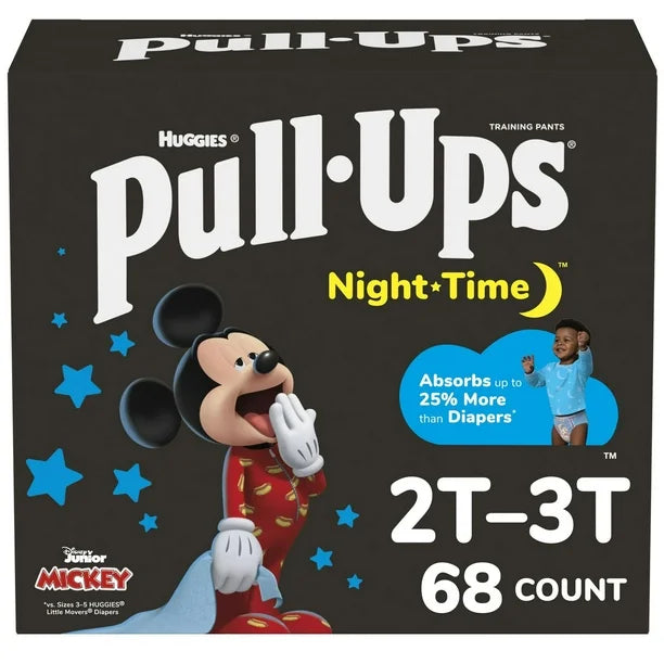 Pull-Ups Night Time Training Pants, Giga Pack, Size 2T-6T, Sizes: 2T-6T